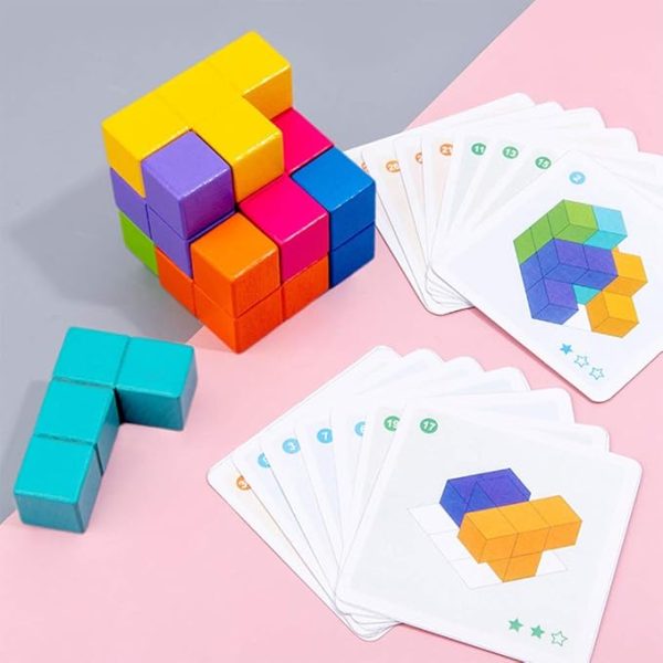 Cube Puzzle Games Wood Puzzles For kids JHTOY646 - Image 4