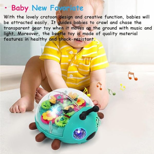 Transparent Ladybug Dancing Doll 360 Degree Rotating Light & Sound Toy YJ3039 - Image 2