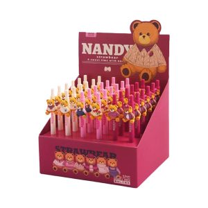 Miniso Strawberry Nandy Bear Retractable Gel Pen (PDQ).