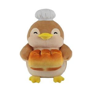 Happy Baking Series 10 in. Penguin Plush Toy, Bread And Bread Holding.
