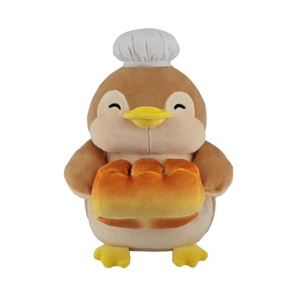 Happy Baking Series 10 in. Penguin Plush Toy, Bread And Bread Holding.