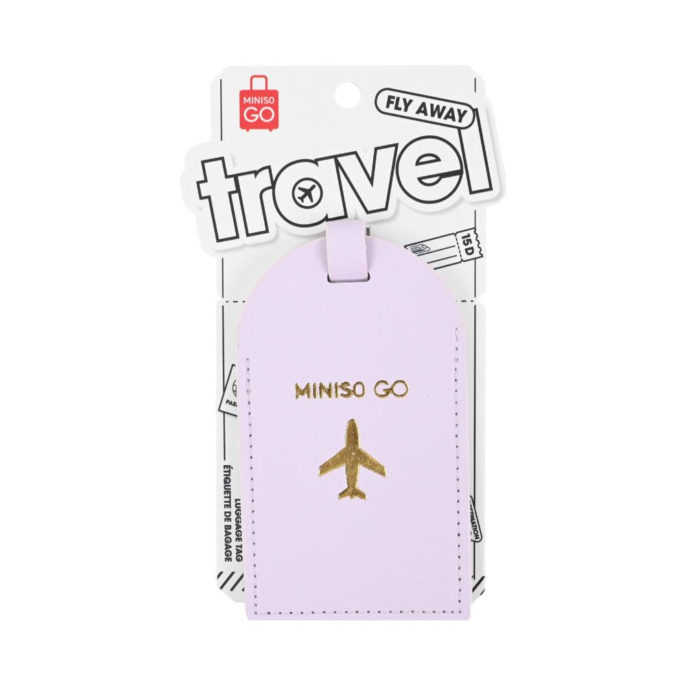 Miniso Go Series PU Luggage Tag Color: Purple.
