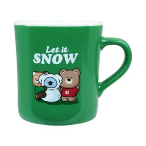 Miniso Gift Bear Collection Ceramic Mug, Capacity: 400mL, Color: Green.
