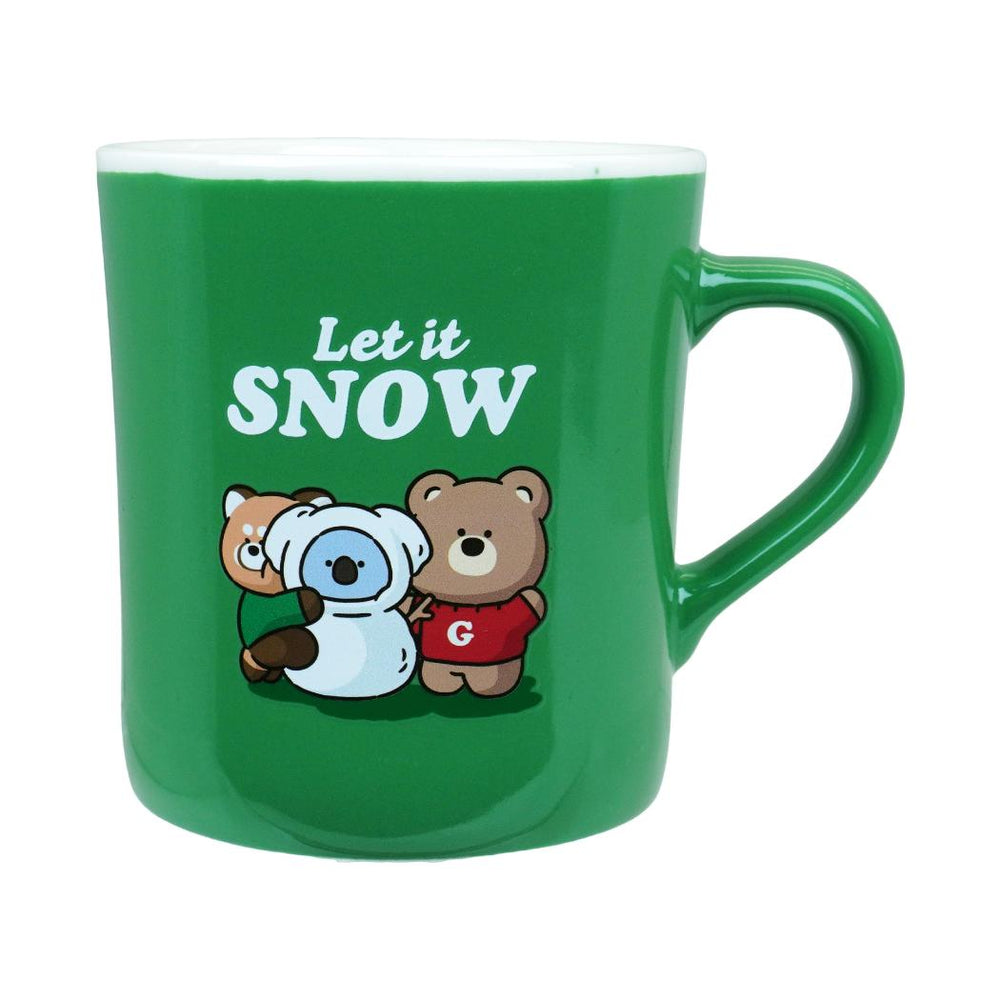 Miniso Gift Bear Collection Ceramic Mug, Capacity: 400mL, Color: Green.