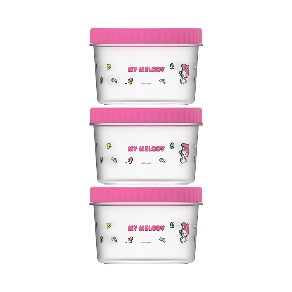 Miniso My Melody Interesting Adventure Food Storage Container, 3 pcs, Capacity: 500mL.