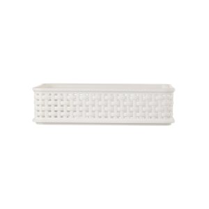Miniso Hollow-Out Imitation Rattan Rectangle Storage Basket, Size: Medium.