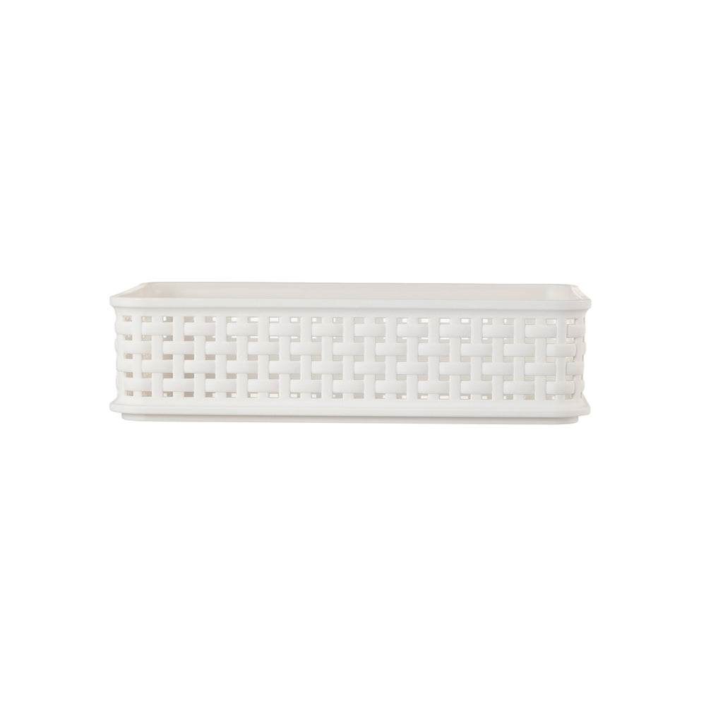 Miniso Hollow-Out Imitation Rattan Rectangle Storage Basket, Size: Medium.
