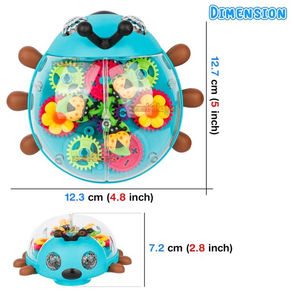 Transparent Ladybug Dancing Doll 360 Degree Rotating Light & Sound Toy YJ3039 - Image 5