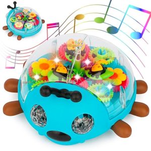 Transparent Ladybug Dancing Doll 360 Degree Rotating Light & Sound Toy YJ3039