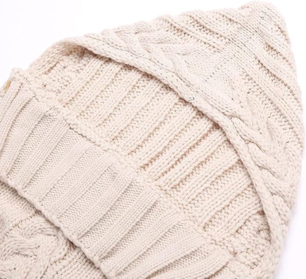 Newborn Baby Wrap Swaddle Blanket, Kids Wool Knit Swaddle Kids Sleeping Bag - Image 6