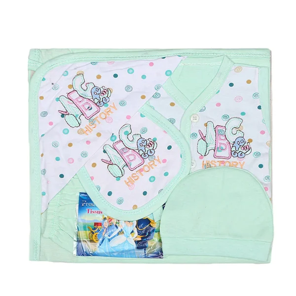 New Born Baby Cloth, With Chadar, Beep, Cap ,shirt , Pajma 5 pc set - Image 3