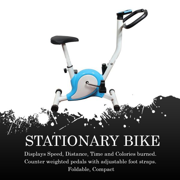 Fitness Exercise Bike | Stationary Bike with LCD Monitor Cardio Indoor Fitness