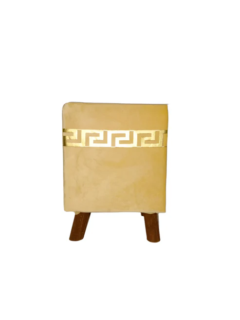 "Luxe Velvet Gold Frame Ottoman Stools – Set of 2"