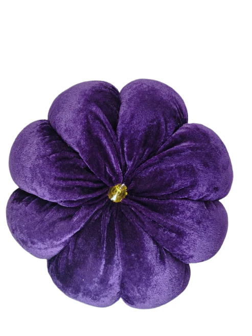 Luxury Velvet Flower Cushion – Round Decorative Pillow ( Pack of 3 ) - Image 3