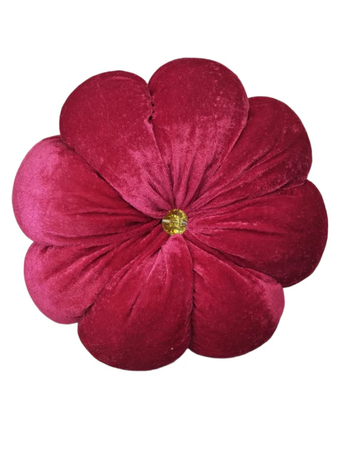 Luxury Velvet Flower Cushion – Round Decorative Pillow ( Pack of 3 ) - Image 6