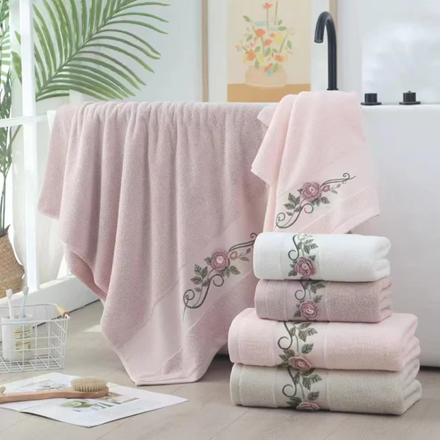 Luxury China Cotton Towels – 2 Pcs Soft & Absorbent Set - Image 3