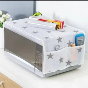 "Quilted Microwave Oven Cover with Side Pockets"