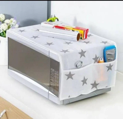 "Quilted Microwave Oven Cover with Side Pockets"