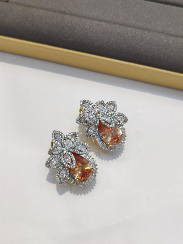 One Carat American Diamond Stones Earrings Exclusive By Unique Fancy Jewellery. - Image 5