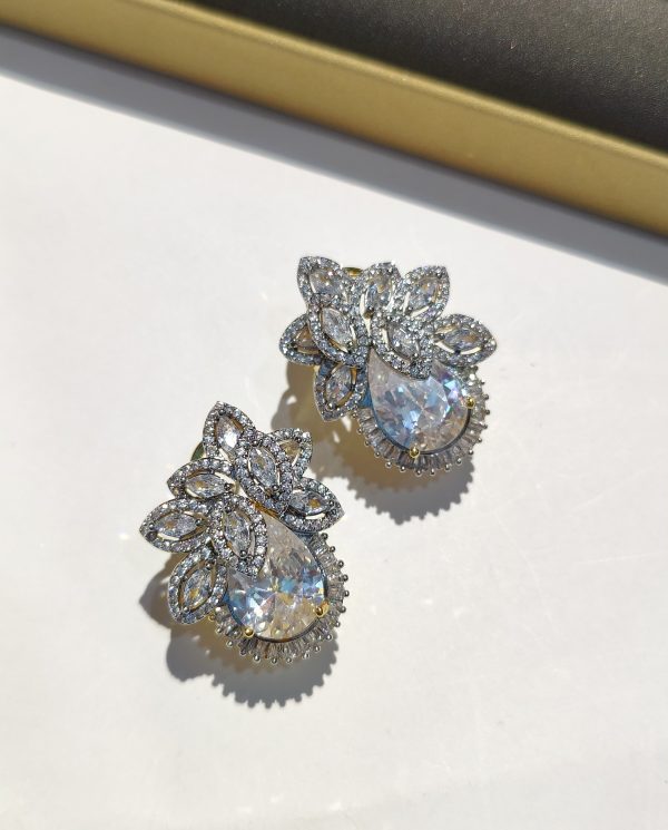 One Carat American Diamond Stones Earrings Exclusive By Unique Fancy Jewellery. - Image 3