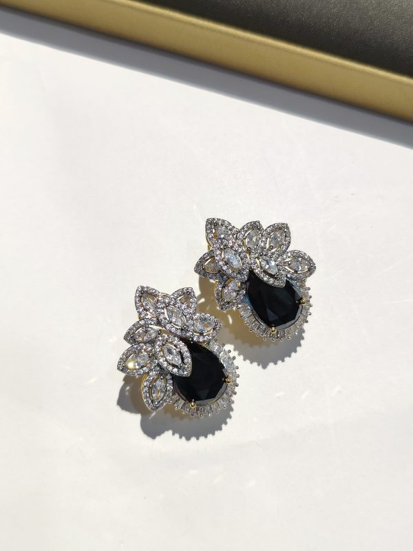 One Carat American Diamond Stones Earrings Exclusive By Unique Fancy Jewellery. - Image 2