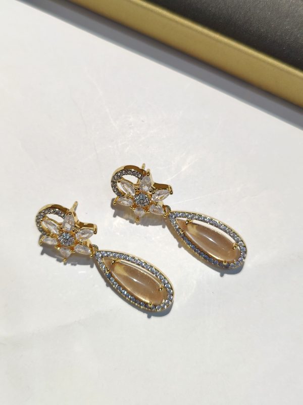 One Carat American Diamond Stones Earrings Exclusive By Unique Fancy Jewellery. - Image 4