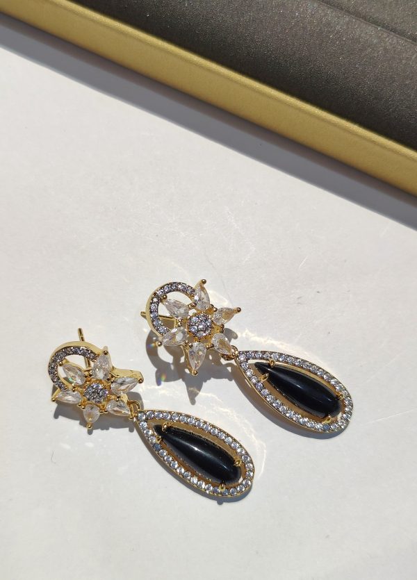 One Carat American Diamond Stones Earrings Exclusive By Unique Fancy Jewellery. - Image 2