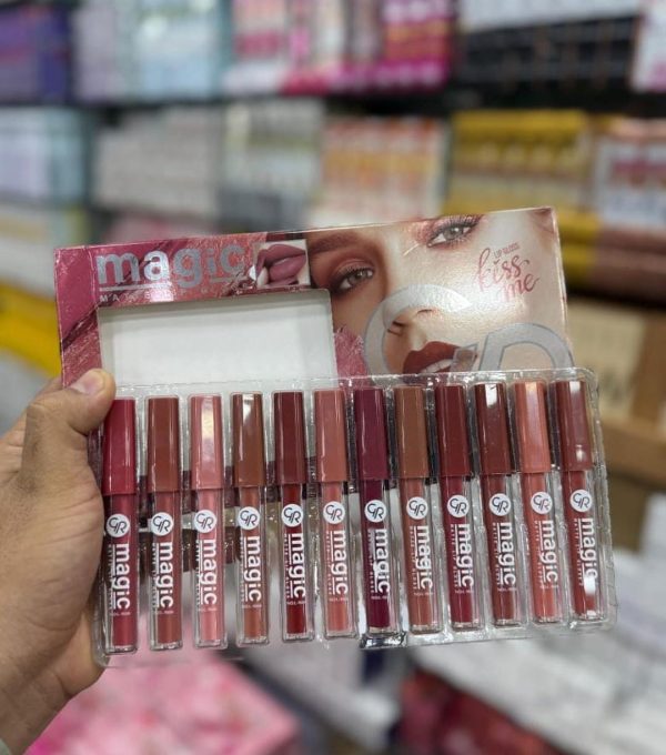 Set Of 12 Magic Matte Lip gloss, long lasting, Waterproof Matte lipgloss.