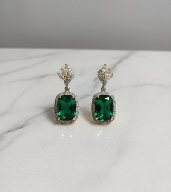 One Carat American Diamond Stones Earrings Exclusive By Unique Fancy Jewellery. - Image 2