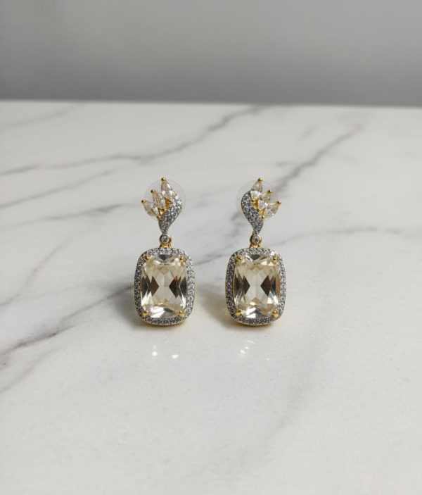 One Carat American Diamond Stones Earrings Exclusive By Unique Fancy Jewellery. - Image 3