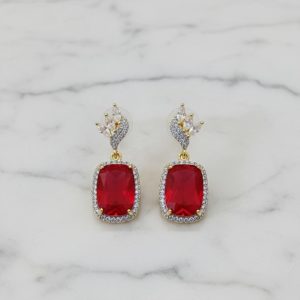 One Carat American Diamond Stones Earrings Exclusive By Unique Fancy Jewellery.
