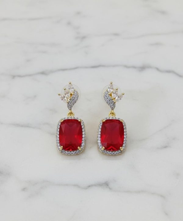 One Carat American Diamond Stones Earrings Exclusive By Unique Fancy Jewellery.