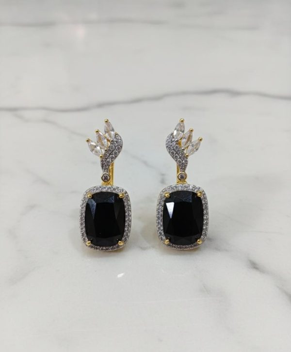One Carat American Diamond Stones Earrings Exclusive By Unique Fancy Jewellery. - Image 4