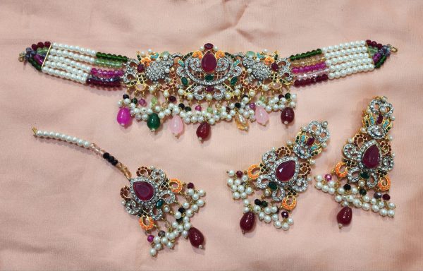 Casting Made Choker Set With Tika Exclusive By Unique Fancy Jewellery. - Image 4