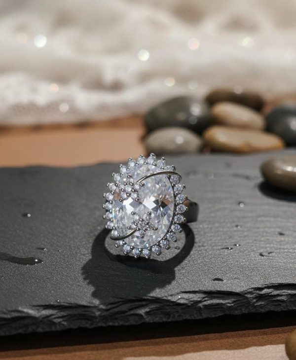One Carat American Diamond Stones Ring Exclusive By Unique Fancy Jewellery. - Image 3