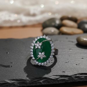 One Carat American Diamond Stones Ring Exclusive By Unique Fancy Jewellery.