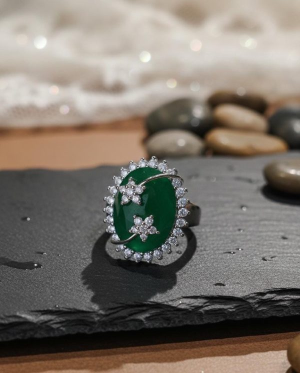 One Carat American Diamond Stones Ring Exclusive By Unique Fancy Jewellery.