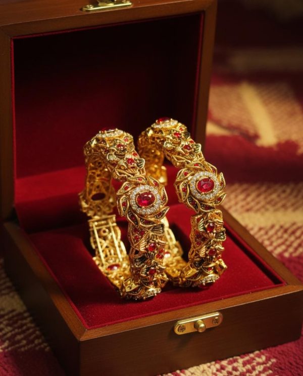 Local Made Zircon Stones Openable Bangles Set Exclusive By Unique Fancy Jewellery.