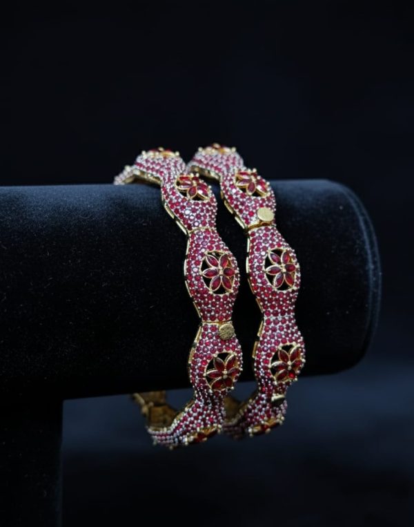 Gold Plated Zircon Stones Openable Bangles Exclusive By Unique Fancy Jewellery.