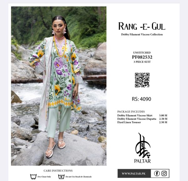 RANG-E-Gul Viscose Collection (Unstitched) 3 Piece, New Collection 2025. - Image 13