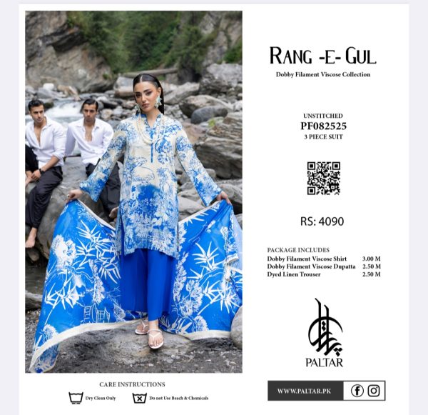 RANG-E-Gul Viscose Collection (Unstitched) 3 Piece, New Collection 2025. - Image 6