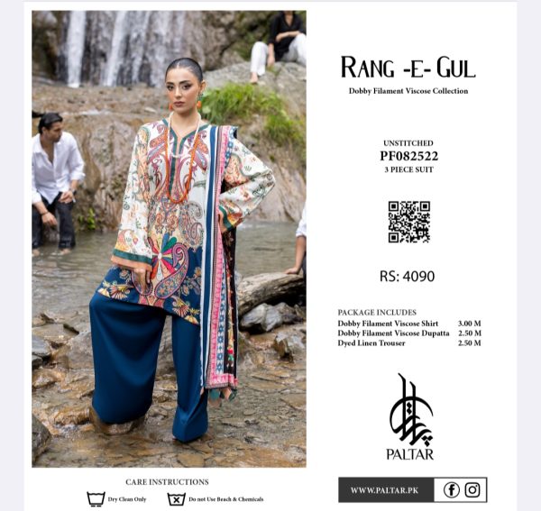 RANG-E-Gul Viscose Collection (Unstitched) 3 Piece, New Collection 2025. - Image 3