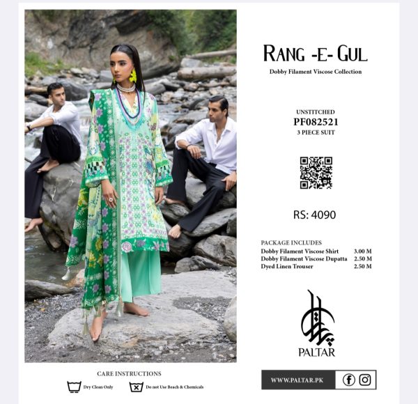 RANG-E-Gul Viscose Collection (Unstitched) 3 Piece, New Collection 2025. - Image 2
