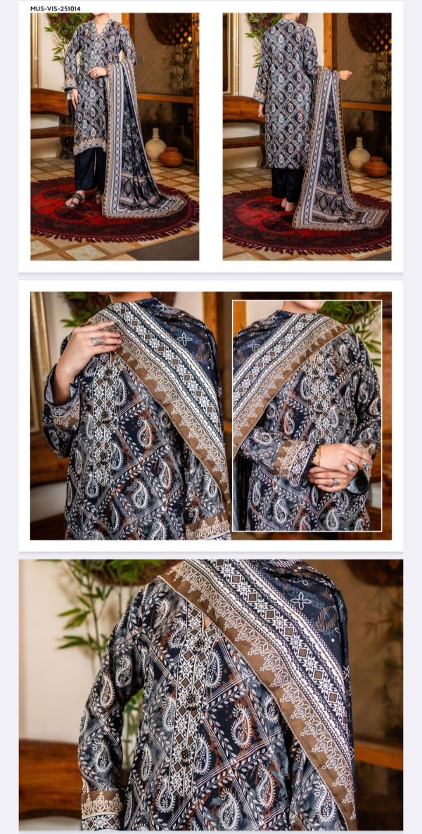 Mehak Premium Viscose Collection (Unstitched), Volume 01, 3 Piece, Winter Collection, New Collection 2025. - Image 6