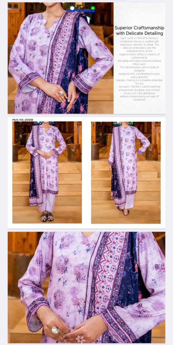 Mehak Premium Viscose Collection (Unstitched), Volume 01, 3 Piece, Winter Collection, New Collection 2025. - Image 2