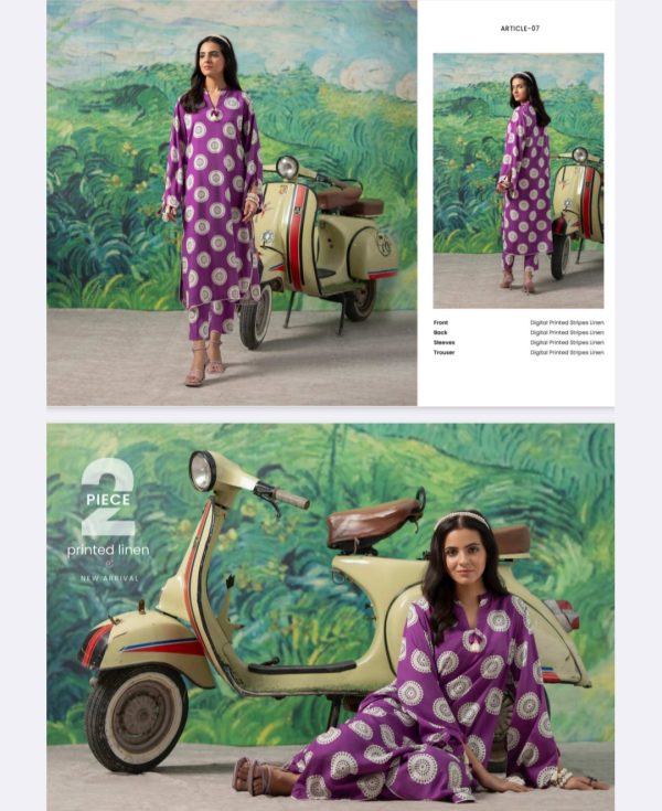 FLEUR Linen Collection (Unstitched) 2 Piece, Winter Collection, New Collection 2025. - Image 9