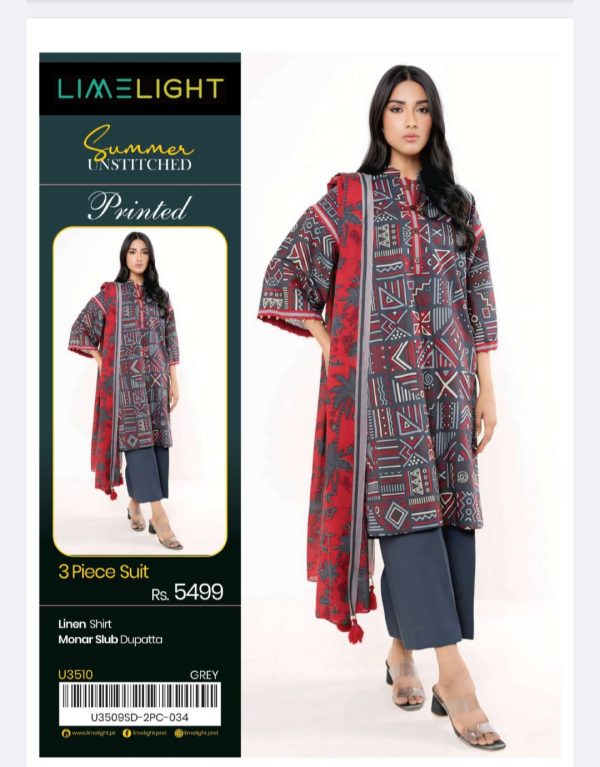 Limelight Linen Collection (Unstitched) 3 Piece, Winter Collection, New Collection 2025. - Image 8