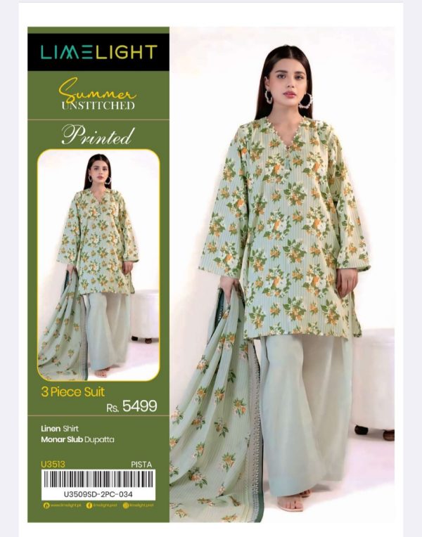 Limelight Linen Collection (Unstitched) 3 Piece, Winter Collection, New Collection 2025. - Image 4