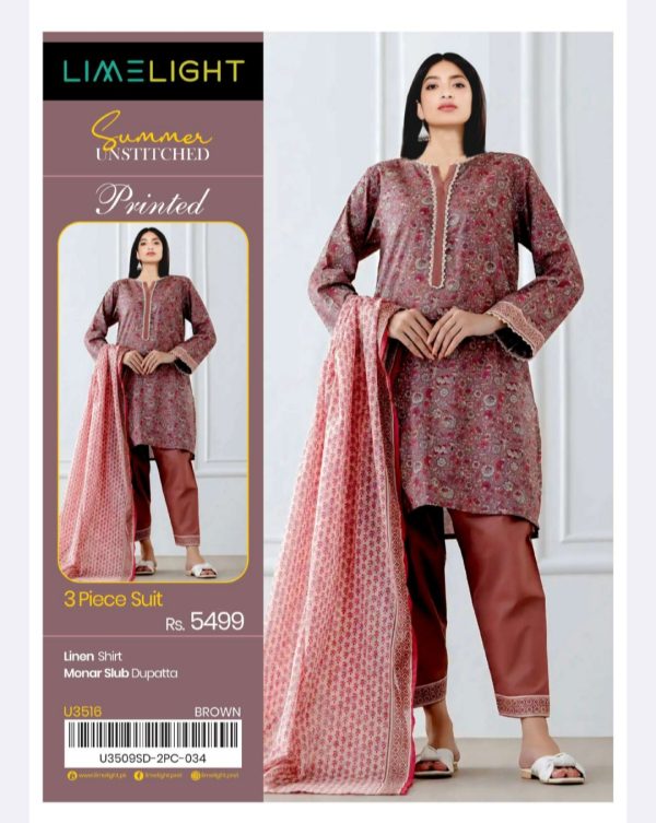 Limelight Linen Collection (Unstitched) 3 Piece, Winter Collection, New Collection 2025. - Image 7