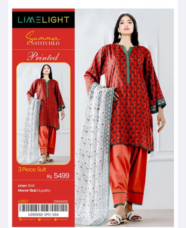 Limelight Linen Collection (Unstitched) 3 Piece, Winter Collection, New Collection 2025. - Image 2